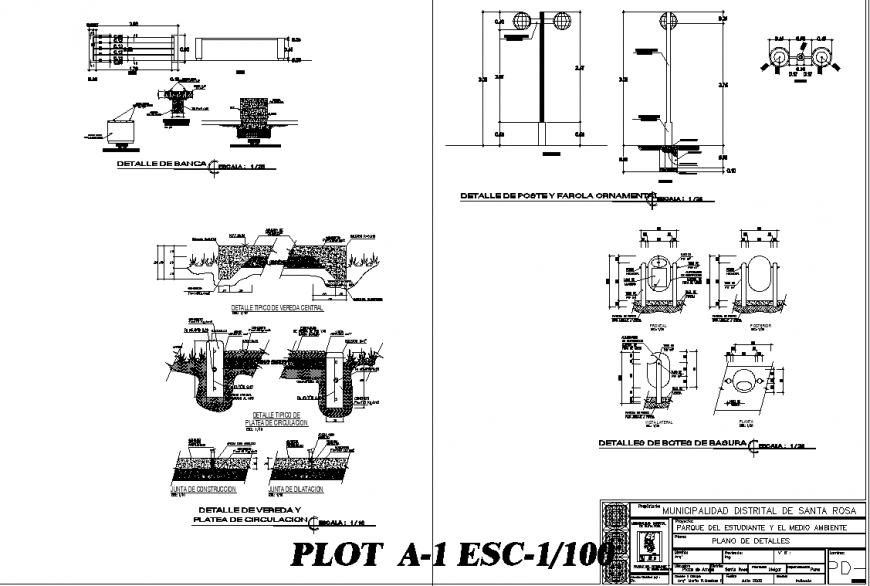 Road construction detail drawing in dwg AutoCAD file.