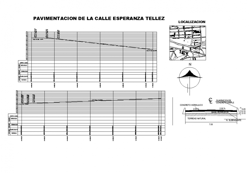 Road cross sectional detail elevation layout file