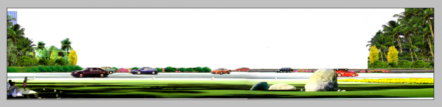 Road elevation 3d model detail Photoshop file