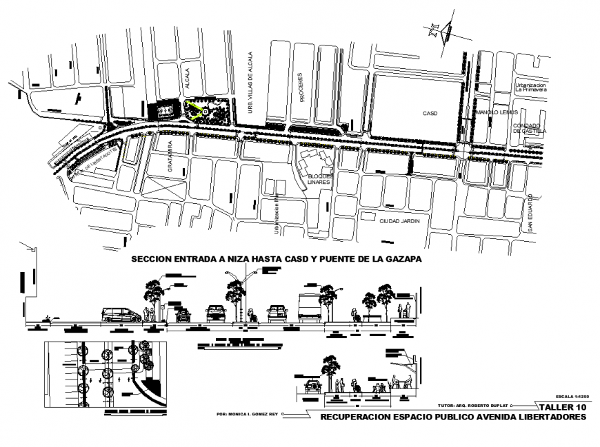 Road embankment detail plan and elevation 2d view dwg file