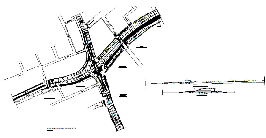 Road interchange plan autocad file