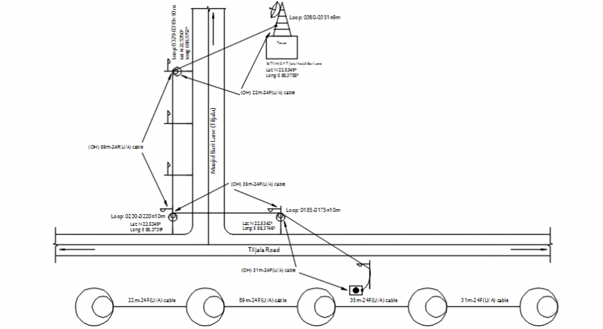 Road map top view plan detail file