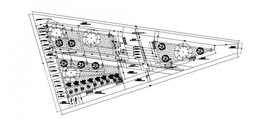 Road network and landscaping details in autocad