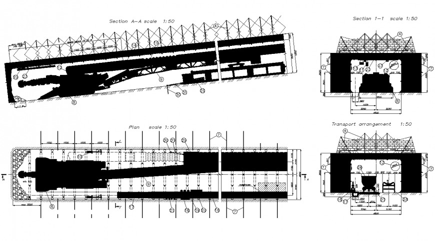 Road pavement detail elevation 2d view layout autocad file