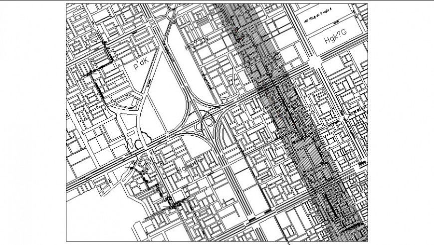 Road pavement networks detail autocad drawing