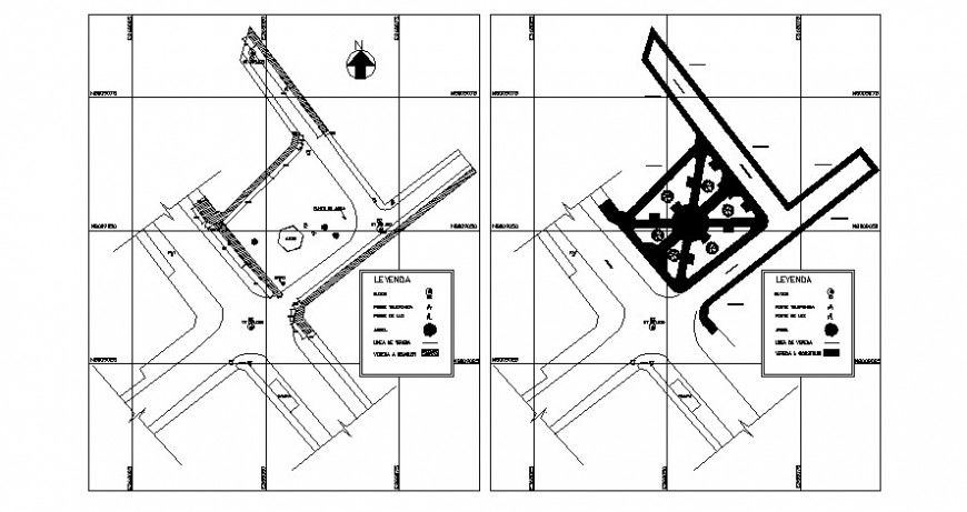 Road pavement networks details 2d view drawing in autocad