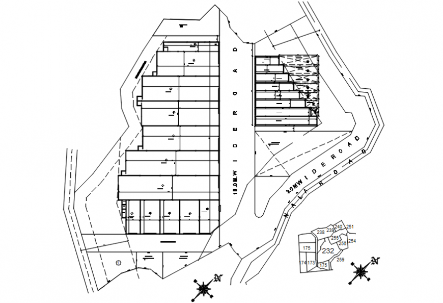 Road sectional top view plan