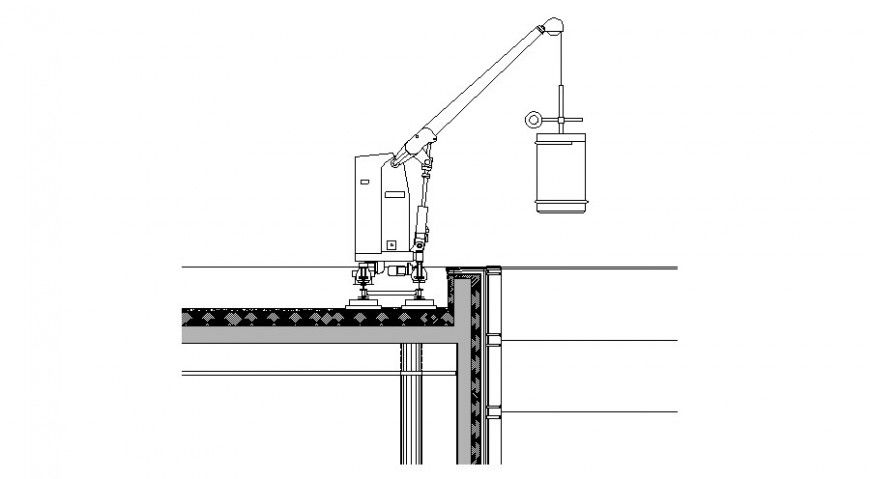 Robot crane drawing in dwg file.