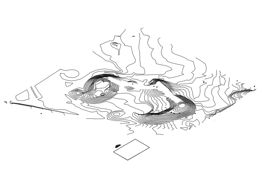 Rock hills structure design cad drawing details dwg file