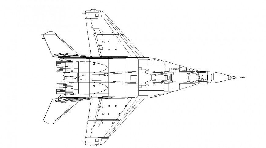 Rocket back view detailing, 2d model design dwg file