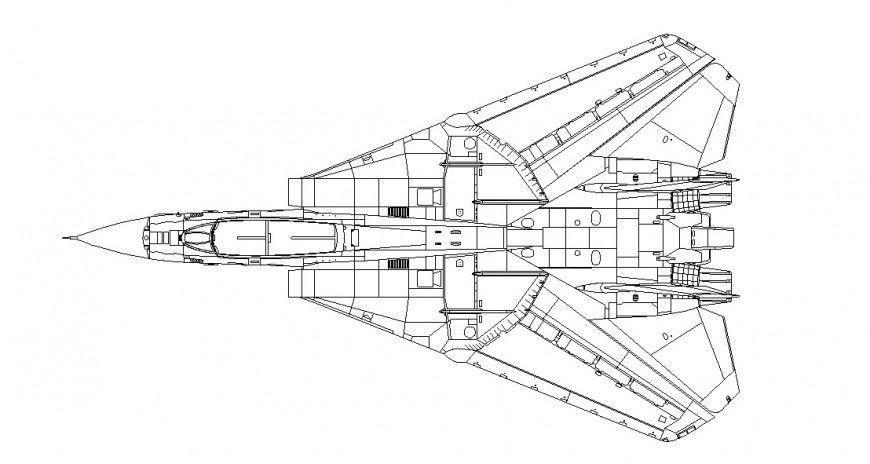 Rocket back view engine 2d model design dwg file