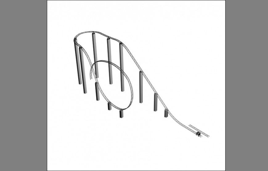 Roller coaster block detail 3d model layout 3d max file