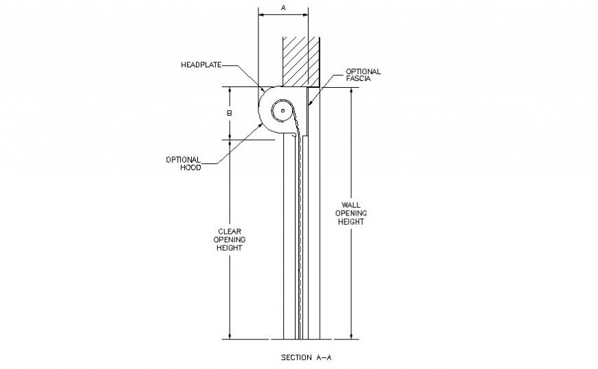 Rolling door detail section autocad file