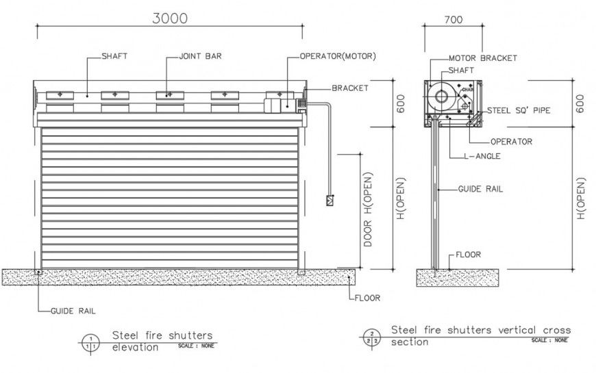 Rolling Shutter Detail Design cad file