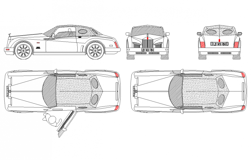 Rolls Royce Antibes cupe autocad file