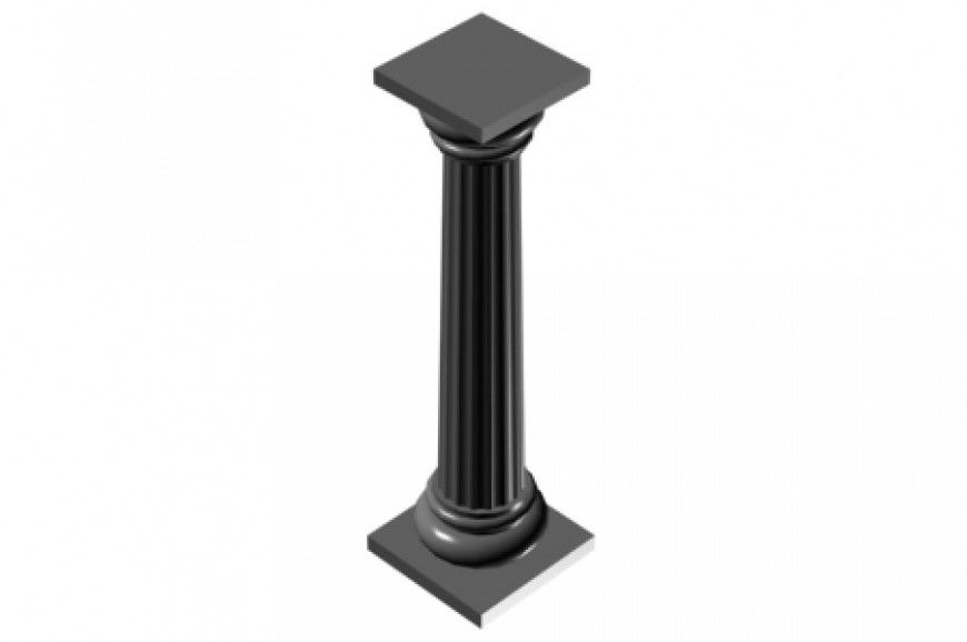 Roman column 3d view in 3d max software