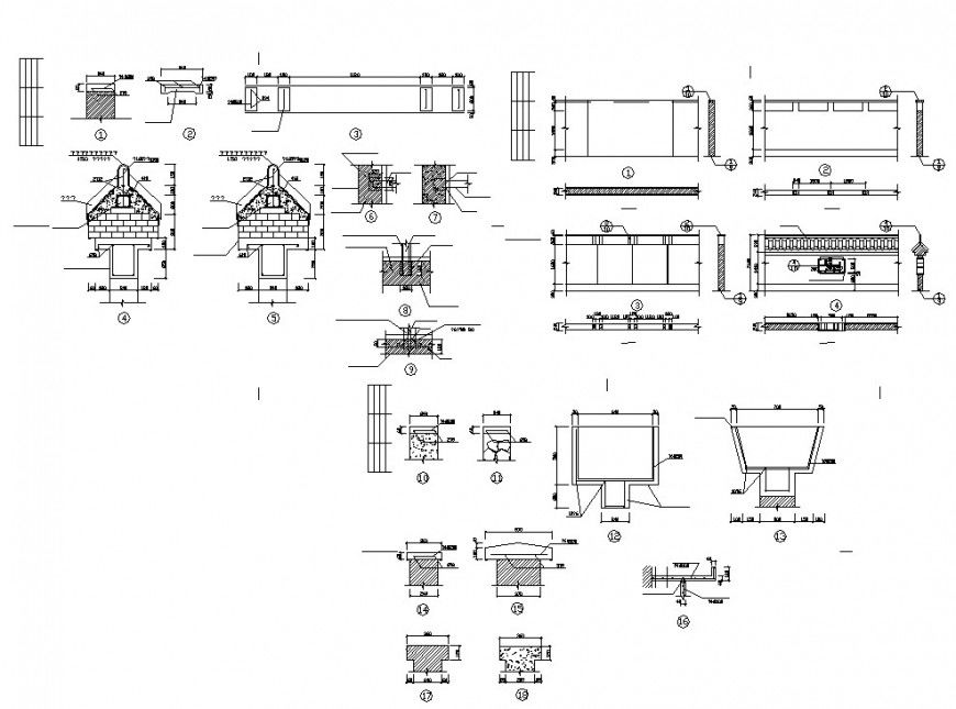 Roof construction drawing detail 2d view CAD structure layout autocad file
