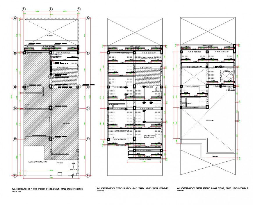Roof and beam plan autocad file