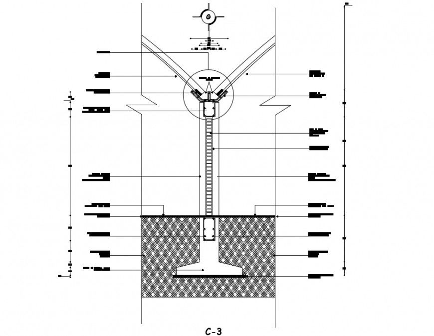 Roof and drainage gutter construction cad drawing details dwg file