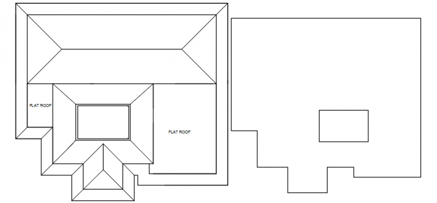Roof and terrace plan of building drawings autocad file