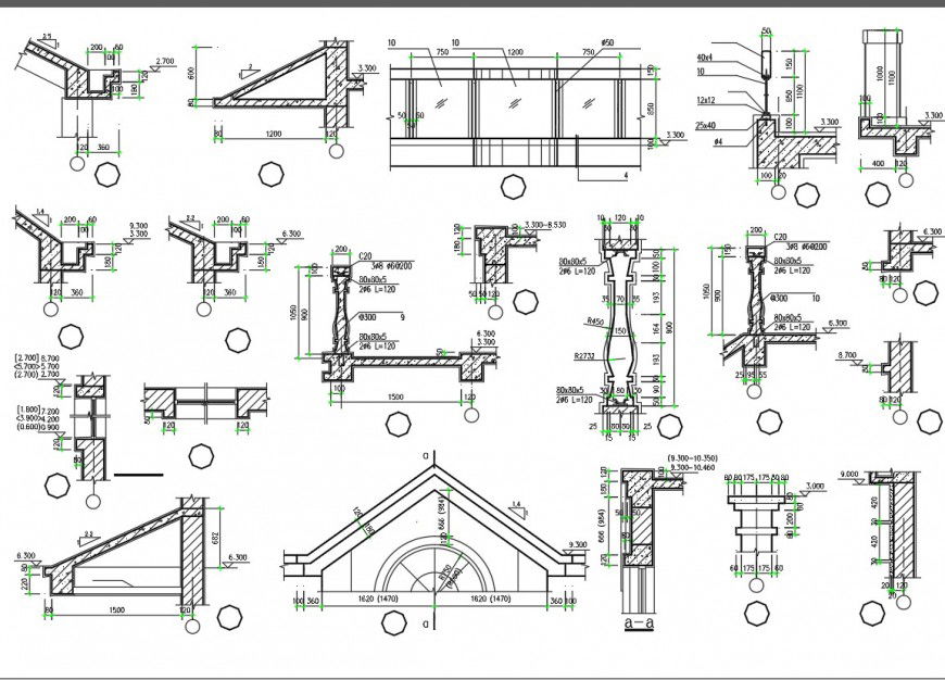 Roof and wall section plan layout file