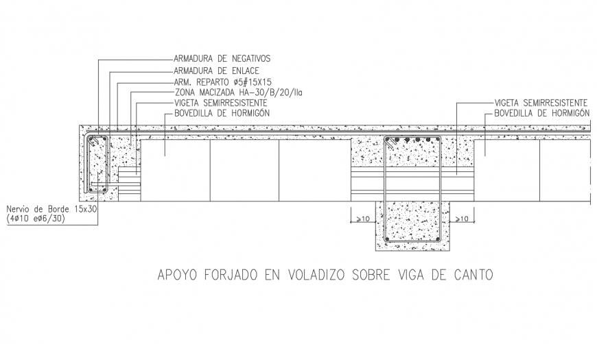 Roof beam support design view dwg file