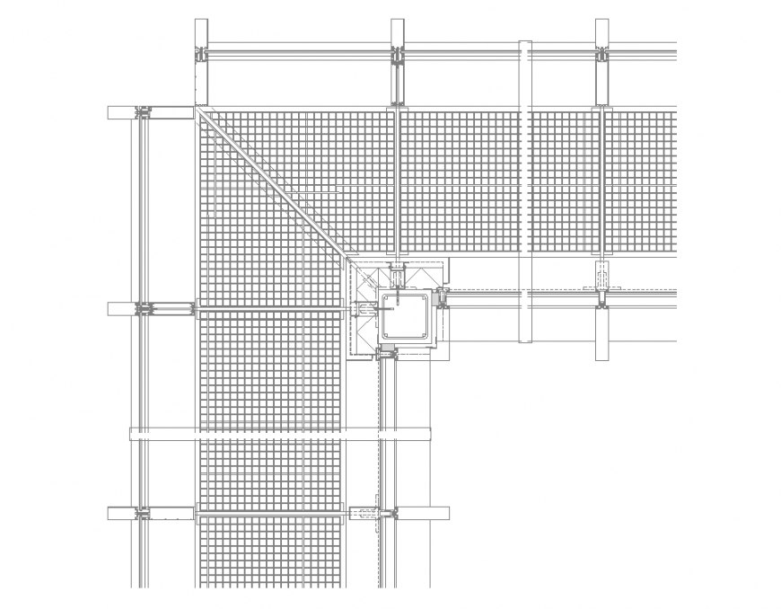 Roof column section plan autocad file
