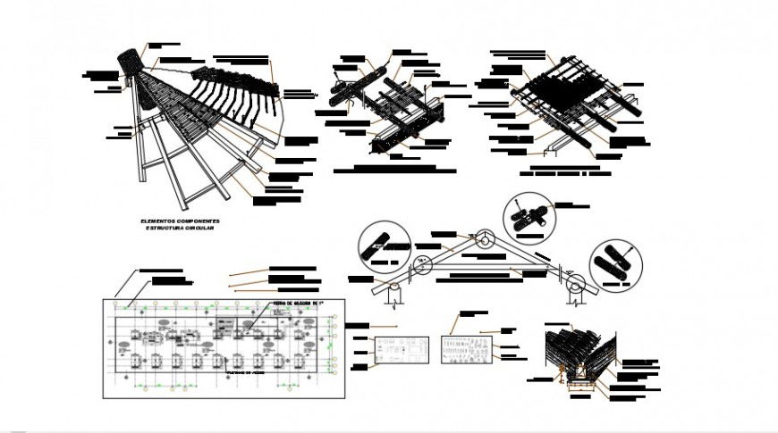 Roof construction detail cad file
