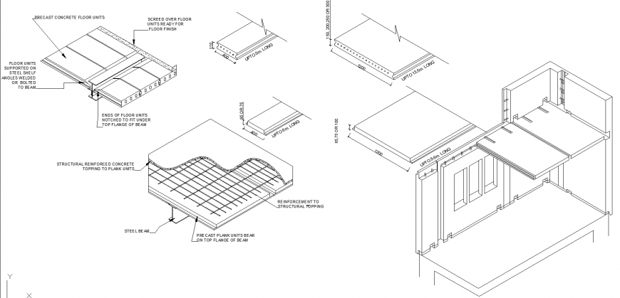 Roof construction detail drawing in dwg file.