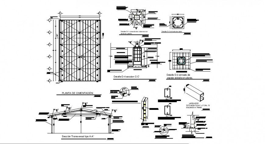 Roof court detail drawing in dwg AutoCAD file.