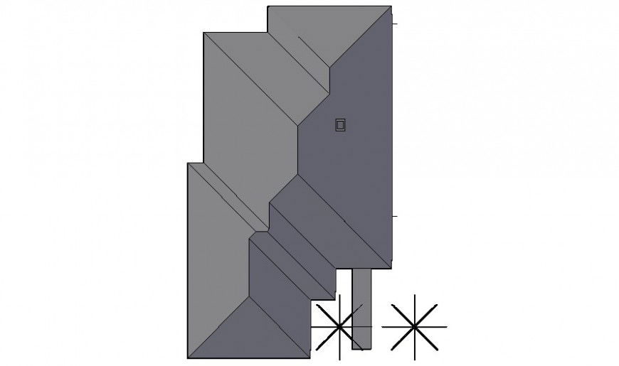 Roof elevation details drawing in autocad