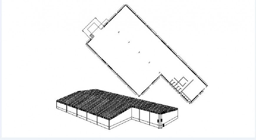 Roof house elevation and structure cad drawing details dwg file