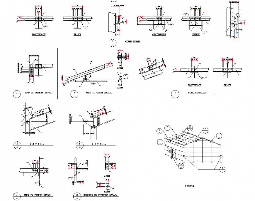Roof house section plan layout file