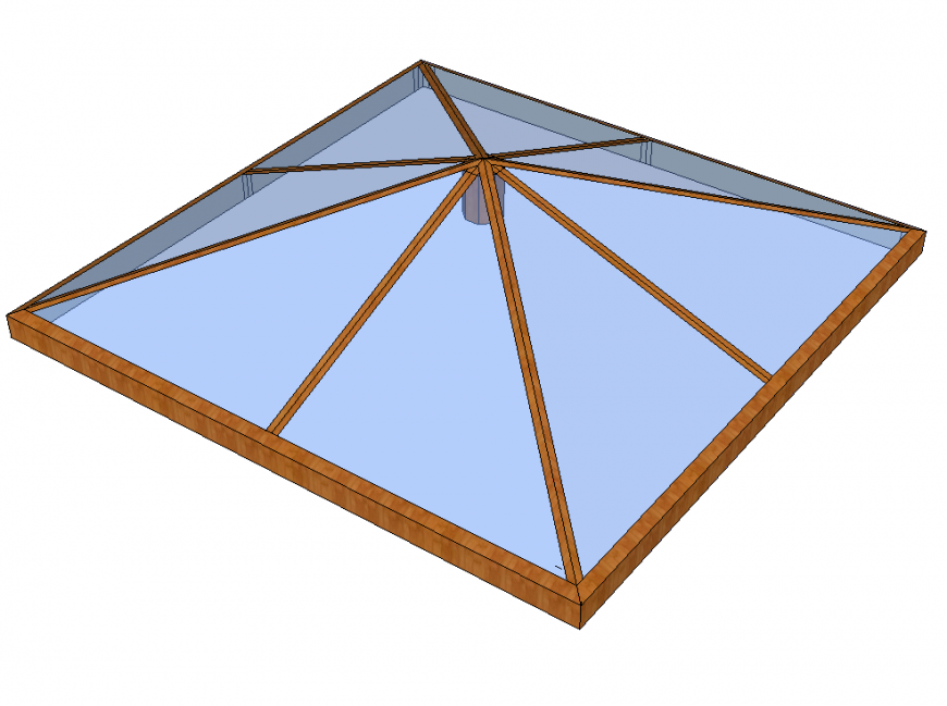 Roof lantern detail 3d model elevation sketch-up file