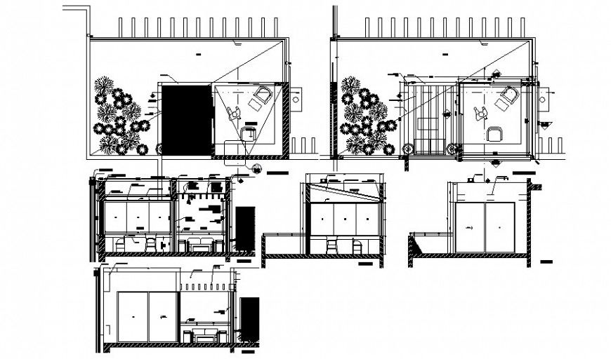 Roof plan and elevation 2d view drawings autocad file