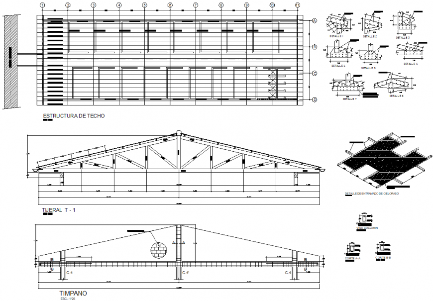 Roof plan and section accommodation detail dwg file