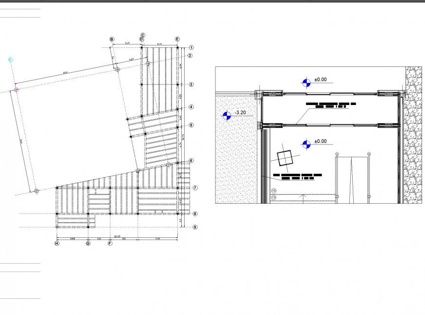 Roof plan and section geodesic gallery plan layout file