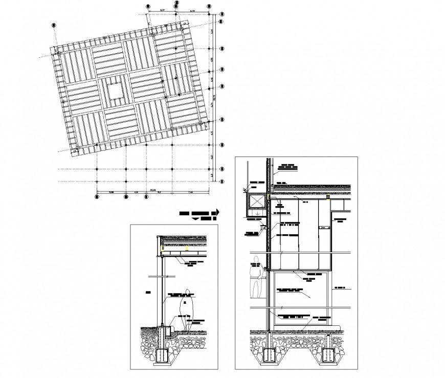 Roof plan and wall section plan geodesic gallery autocad file