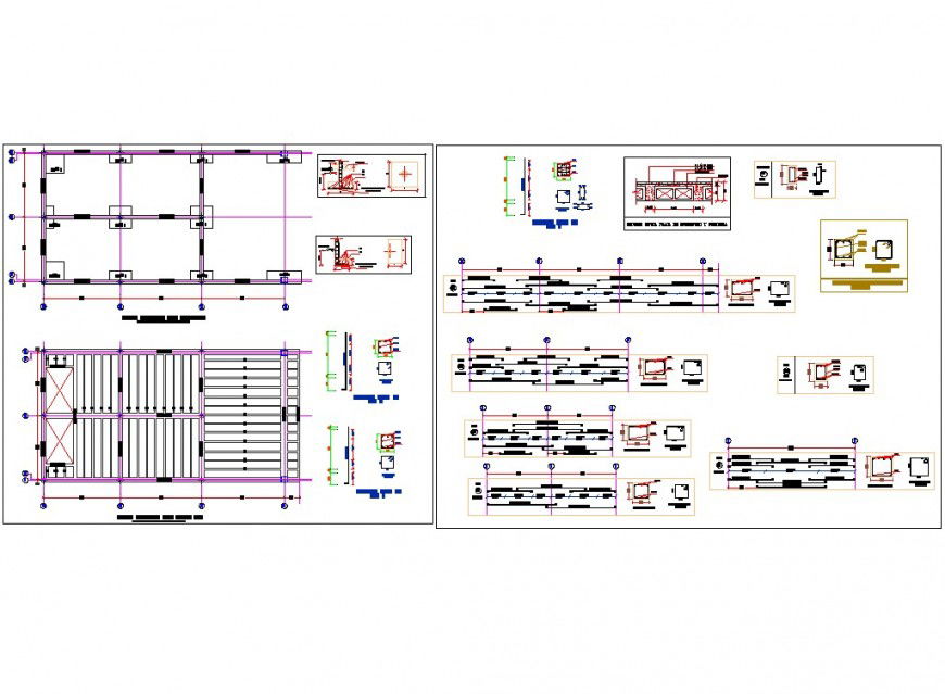 Roof plan details drawing of structure in autocad