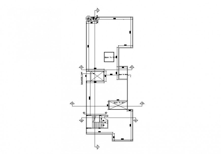 Roof plan drawing details for small house dwg file