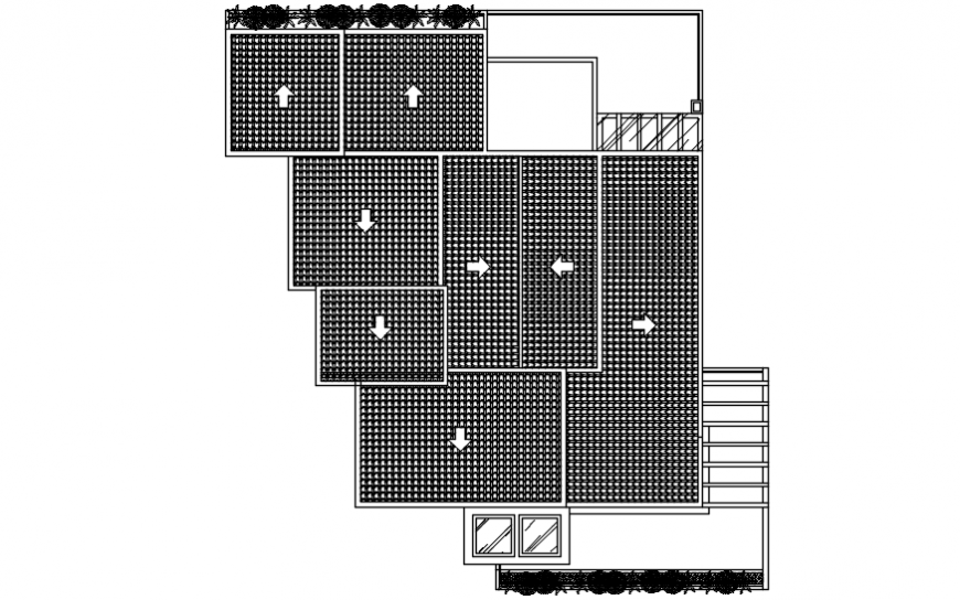 Roof plan drawings details of building blocks 2d view dwg file