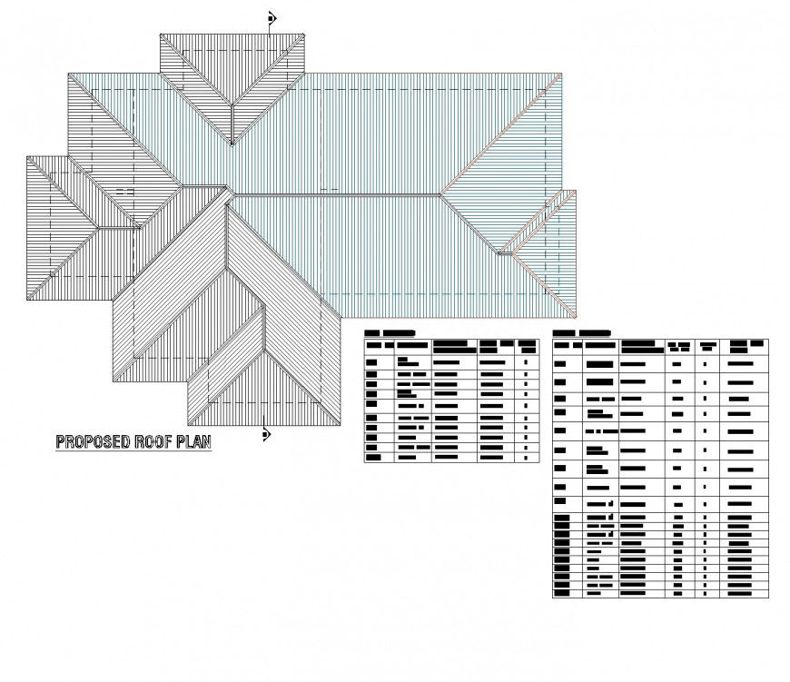 Roof plan residential house plan autocad file
