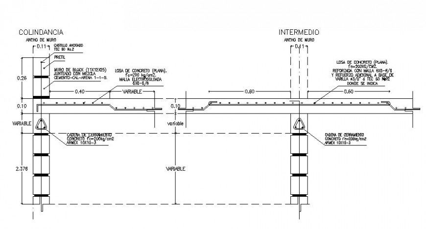 Roof section, prefil and constructive structure drawing details dwg file