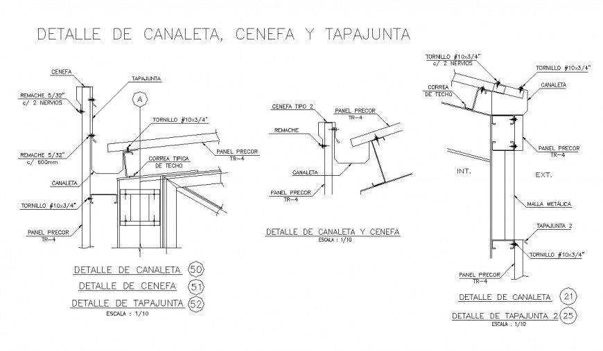 Roof section 2d view CAD structural block layout file in dwg format