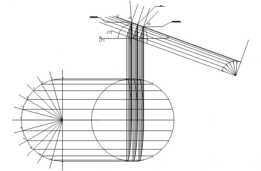 Roof section and structure details for cottage house dwg file