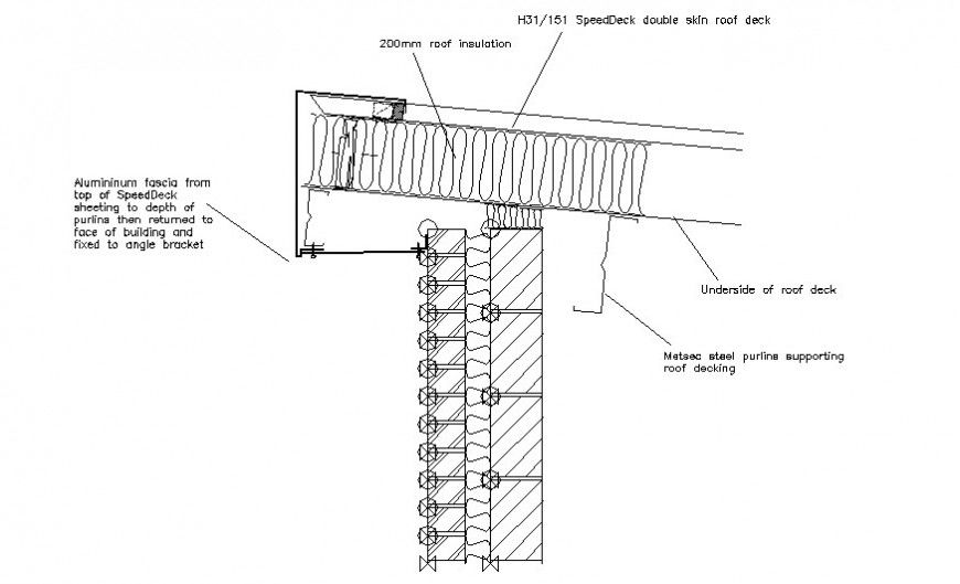 Roof section Structural units 2d drawing in autocad
