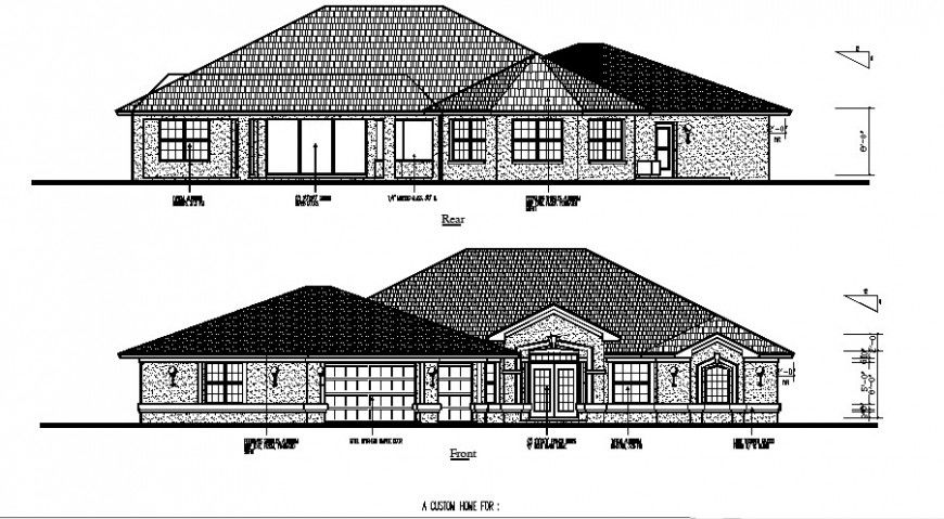 Residential apartment elevation drawing layout autocad file