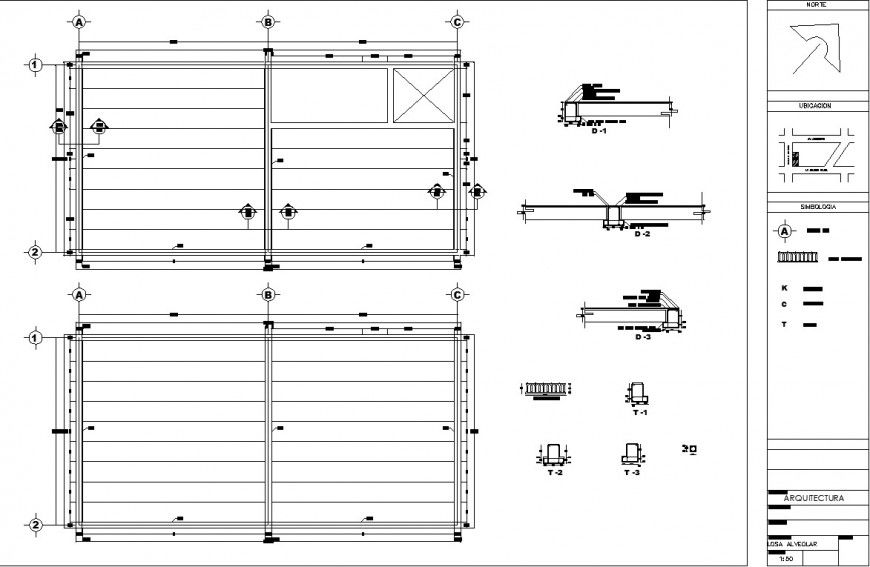 Roof slab detail in dwg AutoCAD file