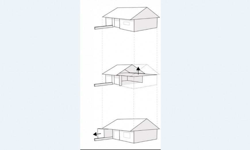 Roof snow house isometric elevation cad drawing details jpg file