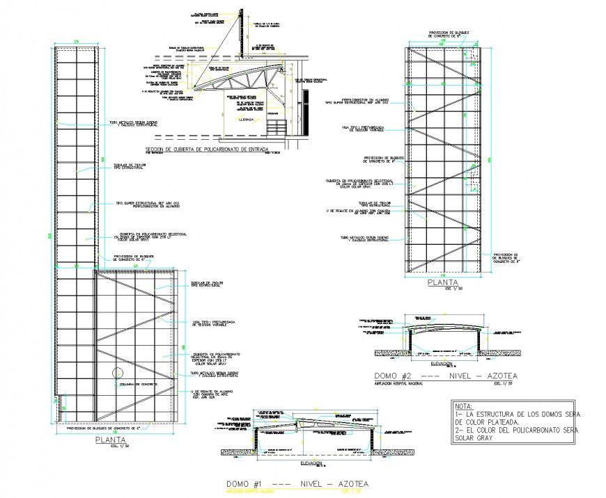 Roof steel framing plan autocad file